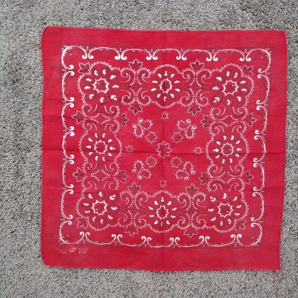 Vtg 50s 60s Elephant Trunk Up Bandana Indigo Red Selvedge Cotton Workwear #1840